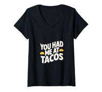 Femme Tu m'as Fait Manger des Tacos T-Shirt avec Col en V