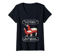 Femme Tu n'aurais Pas vu Lama cédoine,si il est avec Lamayonnaise T-Shirt avec Col en V
