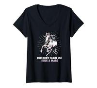 Femme Tu ne me Fais Pas Peur Je Monte Une Jument équestre et de T-Shirt avec Col en V