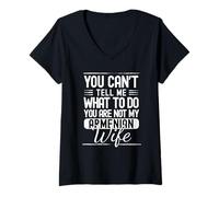 Femme Tu ne Peux Pas me dire Quoi Faire, tu n'es Pas ma Femme arménienne T-Shirt avec Col en V
