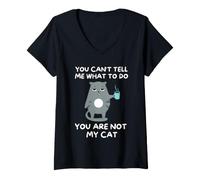 Femme Tu Ne Peux Pas Me Dire Quoi Faire, Tu N'es Pas Mon Chat T-Shirt avec Col en V