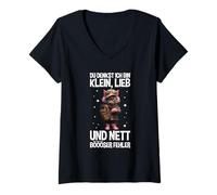 Femme Tu penses Que Je suis Un Petit Chat Doux et Gentil, Adage Amusant T-Shirt avec Col en V