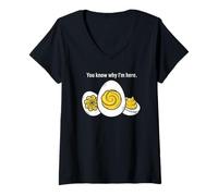 Femme Tu Sais Pourquoi Je suis Ici Deviled Eggs Thanksgiving Funny T-Shirt avec Col en V