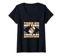Femme Tuba Or Not Tuna There is No Question Sousaphonists Funny T-Shirt avec Col en V