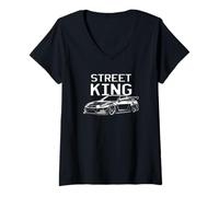Femme Tuned JDM Beast, Design Cool Street Performance Voiture T-Shirt avec Col en V