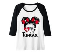 Femme Tunisia Fille Drapeau de la Tunisie Supporters Tunisiens Manche Raglan