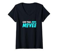 Femme Turquoise Color Less Talk, More Moves Turquoise Graphic T-Shirt avec Col en V