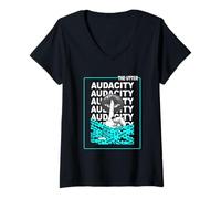 Femme Turquoise Ferme ta Bouche Quand tu me parles Turquoise T-Shirt avec Col en V
