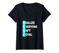Femme Turquoise : Tout Le Monde n'est Pas Un Vrai graphisme Turquoise T-Shirt avec Col en V