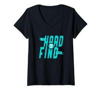 Femme Turquoise, tu sais où je suis. Graphisme turquoise T-Shirt avec Col en V