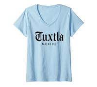 Femme Tuxtla Gutiérrez Mexique Chiapas Tapachula du Sud du Mexique T-Shirt avec Col en V