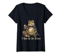 Femme T'was The Ale M'Lord Drunk Frog Beer Weird Medieval T-Shirt avec Col en V