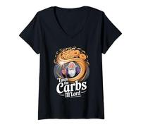 Femme 'TWAS The Carbs M'Lord Funny Fantasy Wizard Magic Spell T-Shirt avec Col en V