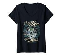 Femme Twilight Lion and The Lamb Edward Bella Lace Frame Movie T-Shirt avec Col en V