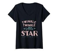Femme Twinkle Twinkle Little Star Cute T-Shirt avec Col en V