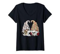 Femme Two Coffee Lover Gnomes for Women and Men Who Loves Coffee T-Shirt avec Col en V
