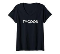 Femme Tycoon - pour Le Premier Million de Dollars Millionnaire T-Shirt avec Col en V