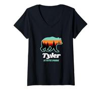 Femme Tyler State Park Pennsylvania Ours de randonnée familial T-Shirt avec Col en V