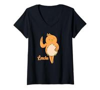 Femme Type de Sommeil : alouette, Bonne Humeur T-Shirt avec Col en V