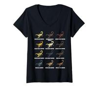 Femme Types de Scorpions Scorpions scientifiques du désert et de la forêt T-Shirt avec Col en V