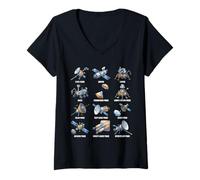 Femme Types de sondes spatiales Astronomie Tableau d'exploration Spatiale T-Shirt avec Col en V