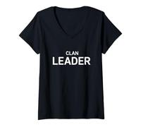 Femme Typographie audacieuse du Chef de Clan T-Shirt avec Col en V