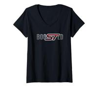 Femme Typographie Boosted Speed Racing T-Shirt avec Col en V