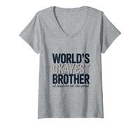Femme Typographie des frères Les Plus acceptables au Monde T-Shirt avec Col en V