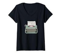 Femme Typographie drôle de Machine à écrire Youre My Type T-Shirt avec Col en V