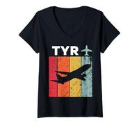 Femme TYR Tyler Aéroport T-Shirt avec Col en V