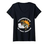 Femme Tyrannosaure Rex My Spirit Dinosaure T-Shirt avec Col en V