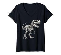 Femme Tyrannosaure Rex squelette fossile paléontologue T Rex Dino T-Shirt avec Col en V