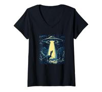 Femme UFO Beams a Dinosaur Up for Out-of-this-World Rires T-Shirt avec Col en V