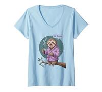 Femme Ugh Mondays Funny Sloth Coffee Lovers Employees Students T-Shirt avec Col en V