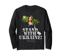 Femme ukrainienne en Costume allégorie Stand avec Ukraine Manche Longue