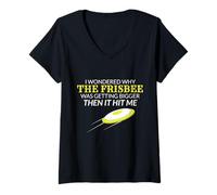 Femme Ultimate Frisbee Why The Frisbee is Getting Bigger T-Shirt avec Col en V