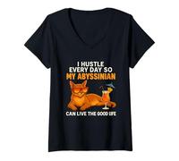 Femme Un Abyssin Abyssin drôle Que Je bouscule Tous Les Jours, Maman, Papa T-Shirt avec Col en V