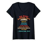 Femme Un Agenda Effrayant de la Gauche radicale en matière d'égalité et de Conception de l'éducation T-Shirt avec Col en V