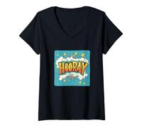 Femme Un bon hooray pour une journée pleine de plaisir T-Shirt avec Col en V