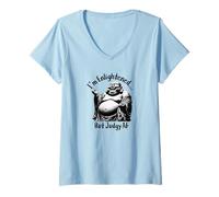 Femme Un Bouddha drôle Qui rit, Je suis éclairé, mais Judgy AF T-Shirt avec Col en V