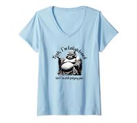 Femme Un Bouddha drôle Qui rit, Oui, Je suis illuminé, Je Te Juge Toujours T-Shirt avec Col en V