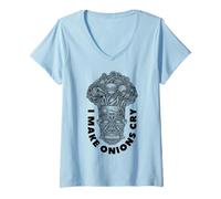 Femme Un Chef drôle, Je Fais pleurer des oignons, Un Chef Tribal, Une tête de Totem T-Shirt avec Col en V