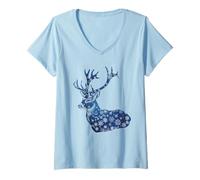 Femme Un Chevreuil majestueux avec des Bois T-Shirt avec Col en V