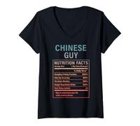 Femme Un Chinois drôle, Fier de Ses Racines Chinoises T-Shirt avec Col en V