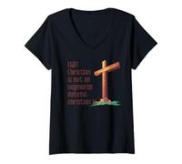 Femme Un CHRÉTIEN LGBTQ n'est Pas Un OXYMORE, Un CHRÉTIEN HAINEUX EST Un MÈME T-Shirt avec Col en V
