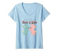 Femme Un Conte de fées d'amour et de Haine (Motif Ours Mignon Amusant) T-Shirt avec Col en V