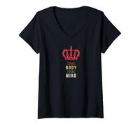 Femme Un corps fort, un esprit fort T-Shirt avec Col en V