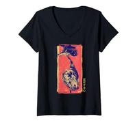 Femme Un cœur changeant, écrit en Symboles Japonais. T-Shirt avec Col en V