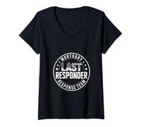 Femme Un dernier intervenant Dit Que l'équipe d'intervention mortuaire T-Shirt avec Col en V
