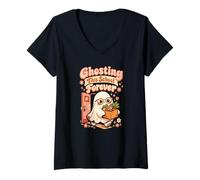 Femme Un Enseignant retraité drôle héberge ce fantôme de l'école pour Toujours T-Shirt avec Col en V